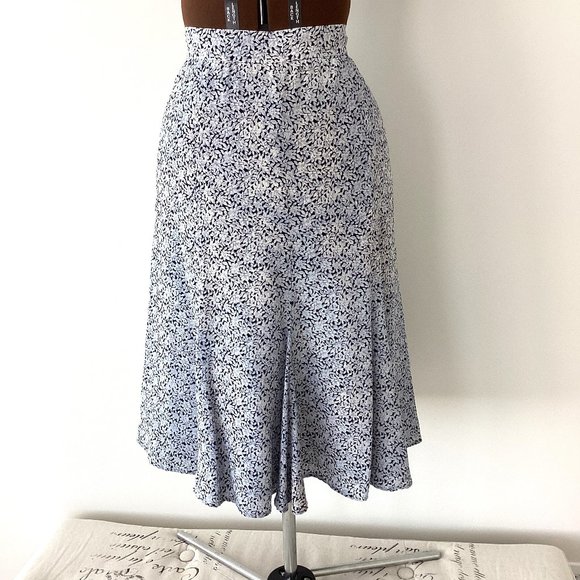 Vintage Mr Jax Floral Silk Trumpet Skirt - Picture 1 of 7